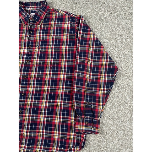 Brooks Brothers Shirt Men Large Red Blue Plaid Long Sleeve Button Up Regular Fit - Picture 4 of 10